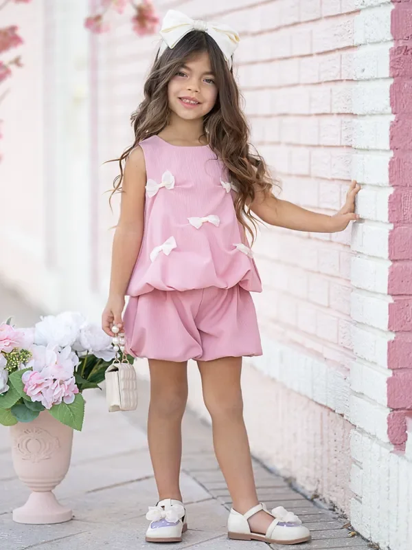 Blushing Beauty Bow Bubble Short Set
