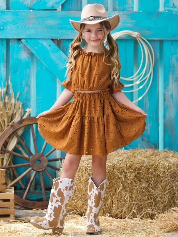 Boho Charm Smocked Top and Skirt Set