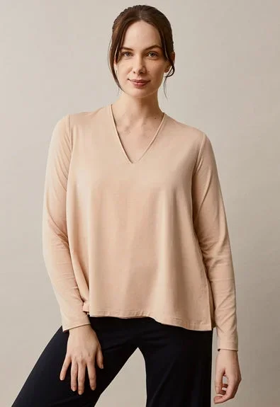 Boob Maternity & Nursing Easy V-Neck Top Peach Powder