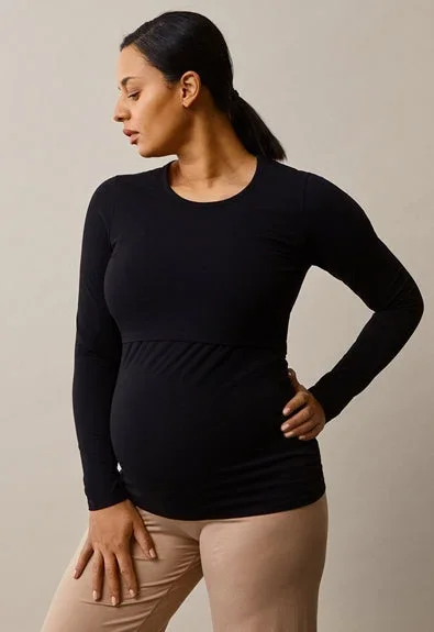 Boob Maternity & Nursing Organic Cotton Long Sleeve Top – Black