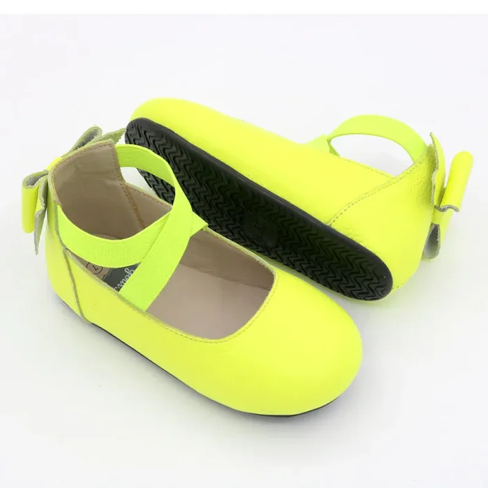 Bow Back Ballet Flat – Neon Yellow