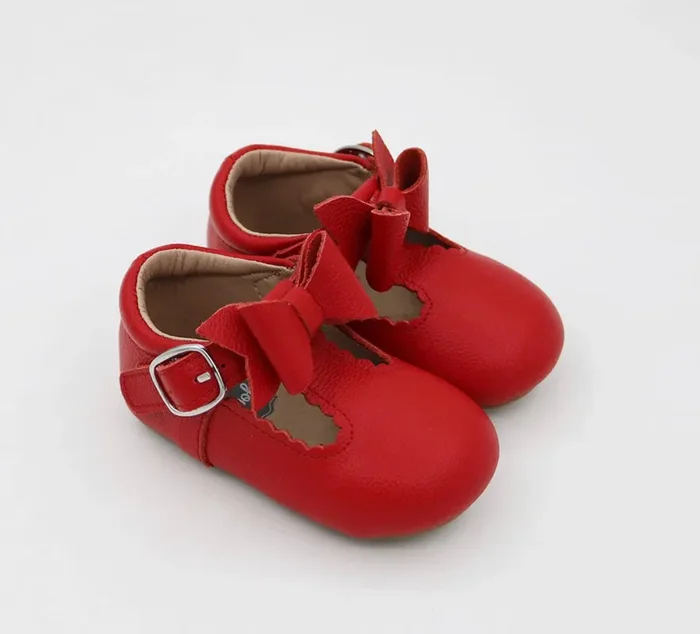 Bow T-straps – Red