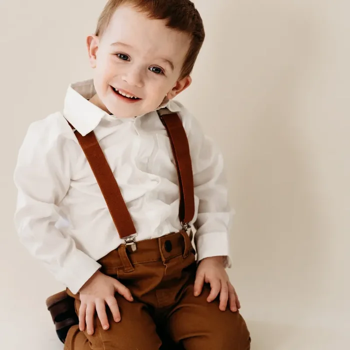Boy’s Matching Brown Suspenders