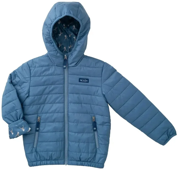Boys Hooded Puffer Jacket – Copen Blue