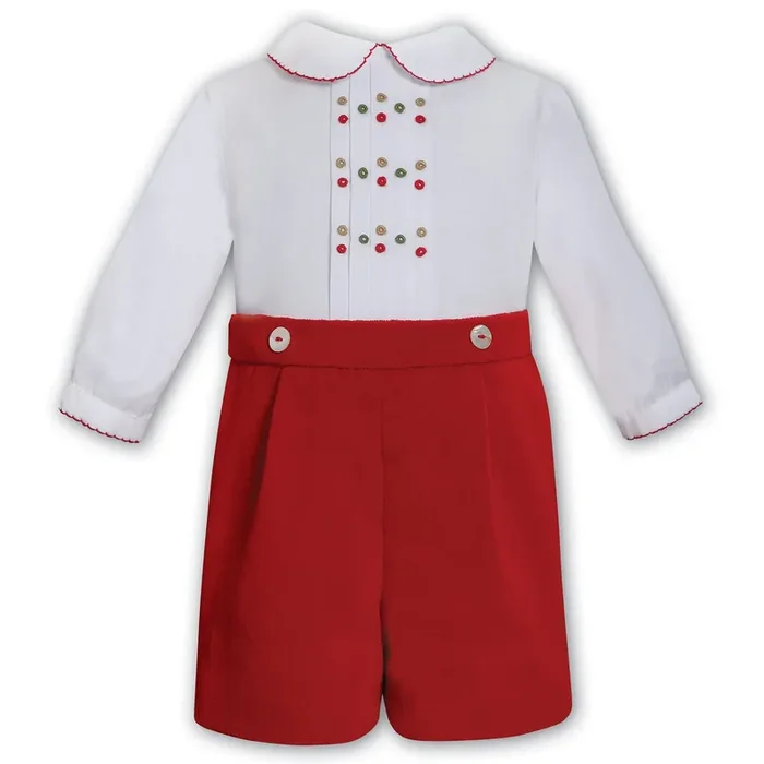 BOYS SHORTALL RED/WHITE