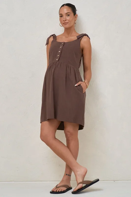 Breeze Along Mini Dress – Chocolate