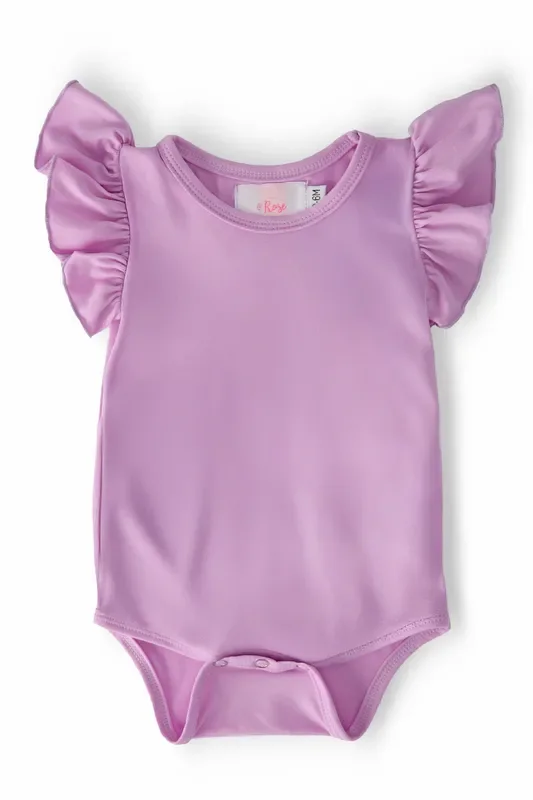 Bright Lilac S/S Flutter Bodysuit