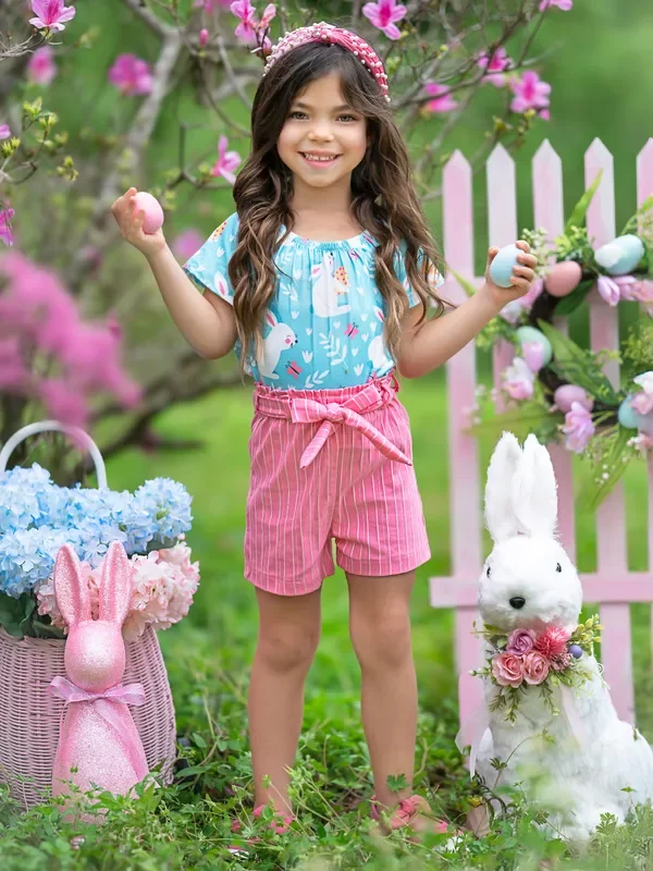 Bunny Bliss Easter Top and Short Set