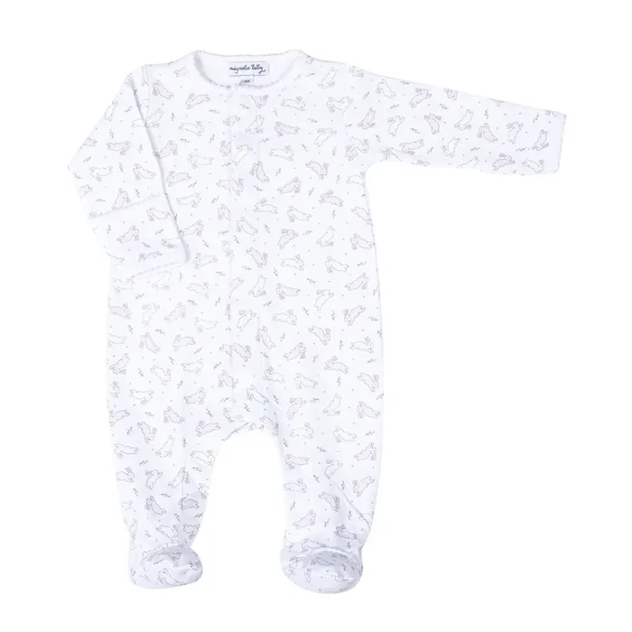 Bunny Hop Zipper Footie – Pink