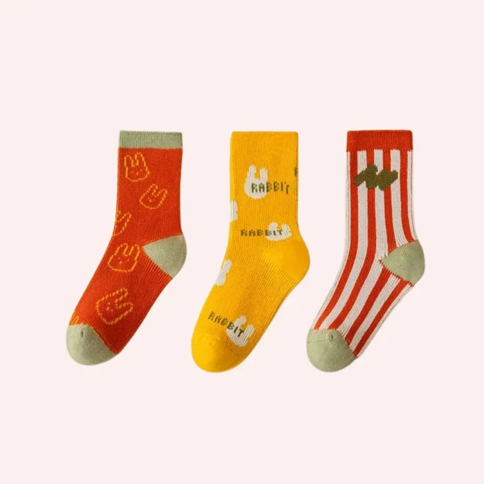 Bunny Sock Pack – Red/Yellow/Pistachio