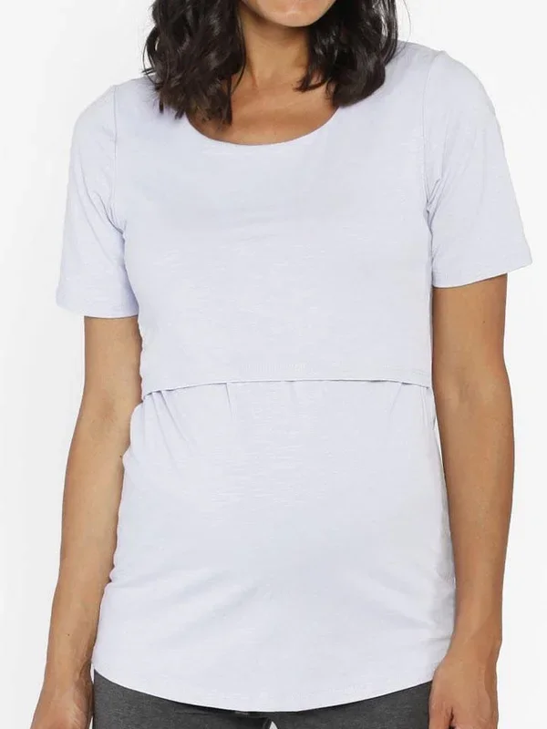 Busy Mummy Cotton Nursing Tee in White