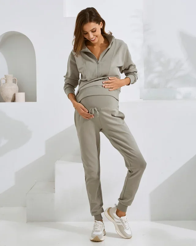 Calla Maternity Tracksuit Set in Sage Green