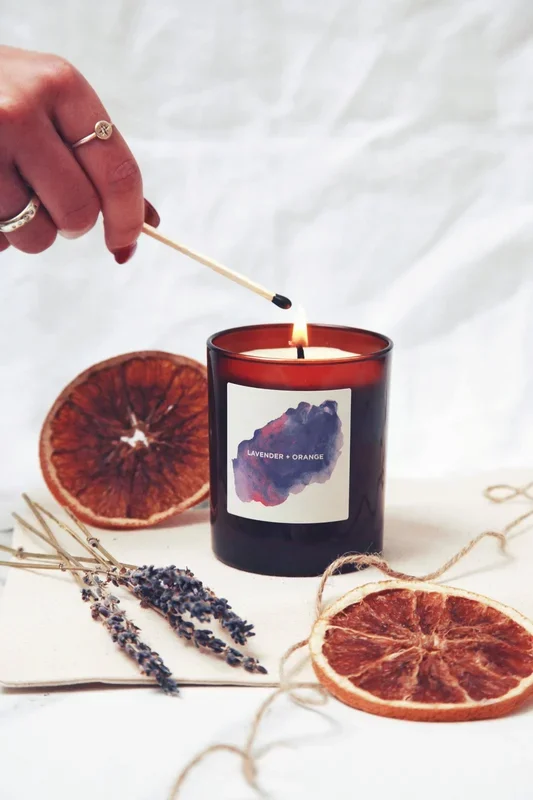 Calm Aromatherapy: Soy Candle Lavender + Orange – 200ml