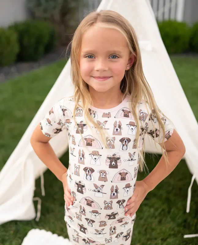 Camp Paws (short Sleeve Pj) – Pink