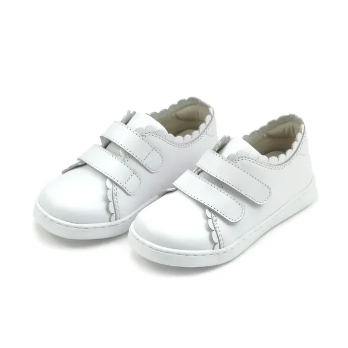 Caroline Scalloped Sneaker, white
