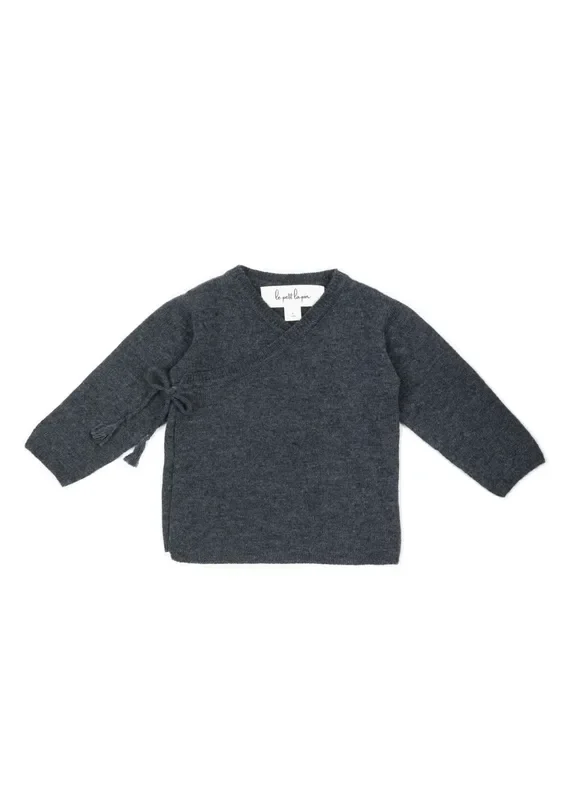 Cashmere Wrap Cardigan | Dark Gray Melange