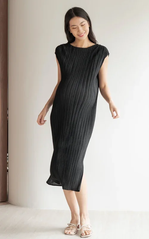 Celine Pleated A-Line Dress