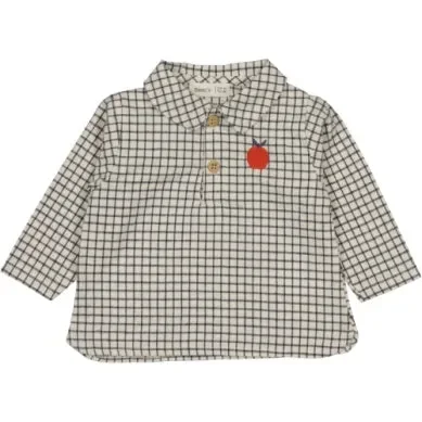 CHECK SHIRT AND GREY COTTON FLEECE JOGGER