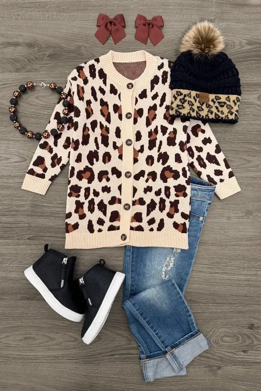 Cheetah Button Down Cardigan