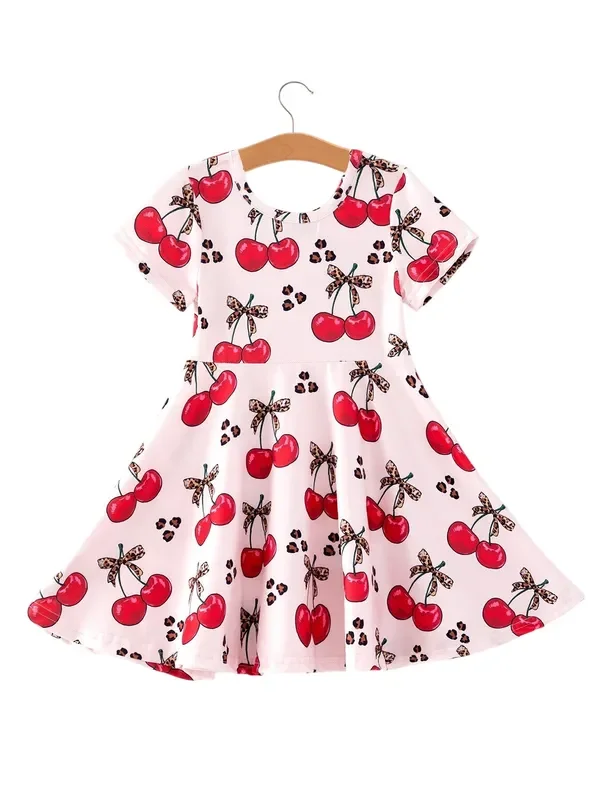 Cherry Milk Silk Girls Dress