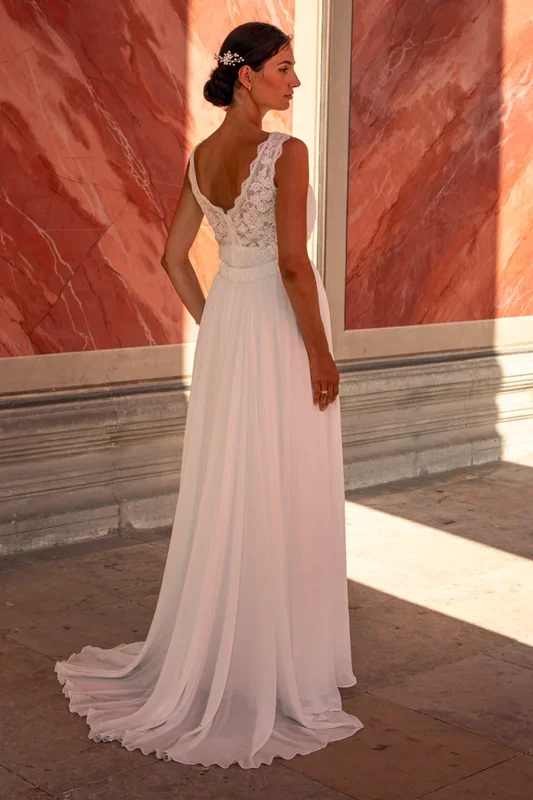 Chiffon Train with Waistband and Satin Bow
