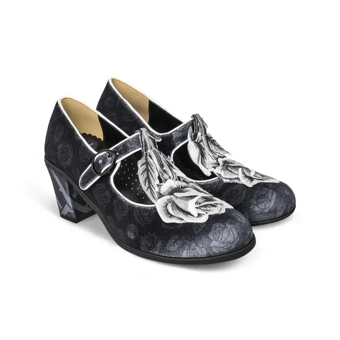 Chocolaticas® Mid Heels Black Tudor Women’s Mary Jane Pump