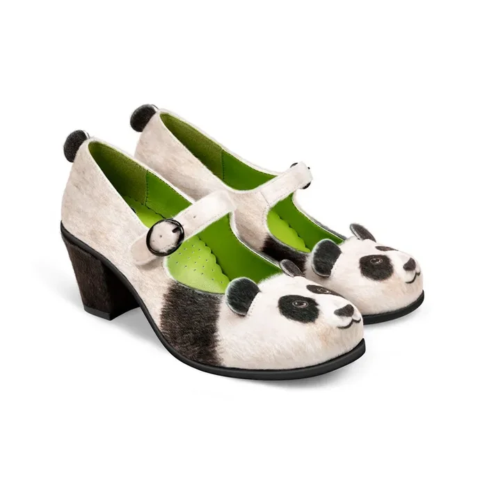 Chocolaticas® Mid Heels Panda Women’s Mary Jane Pump