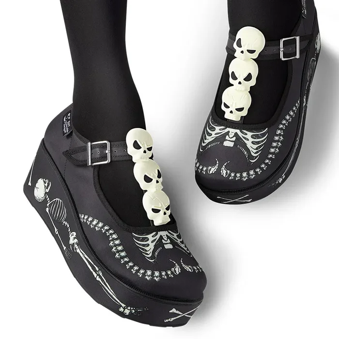 Chocolaticas® Skeletons Under Your Bed Women’s Mary Jane Platform
