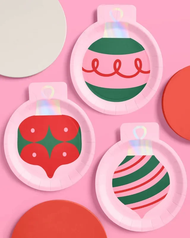 Christmas Ornament Plates – 24 Paper Plates