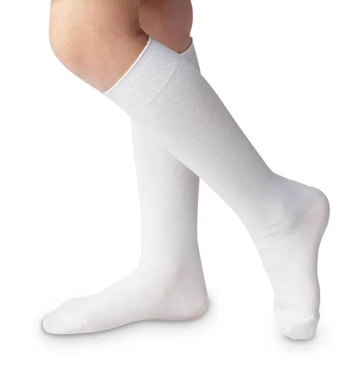 Classic Nylon Knee High Socks | White