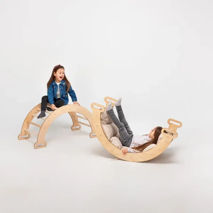 Climbing Arch & Rocker Balance – Montessori Climbers For Kids 1-7 Y.o. – Beige