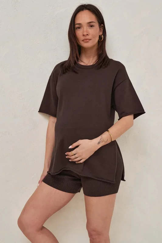 Cloud Nine Knit Tee – Chocolate
