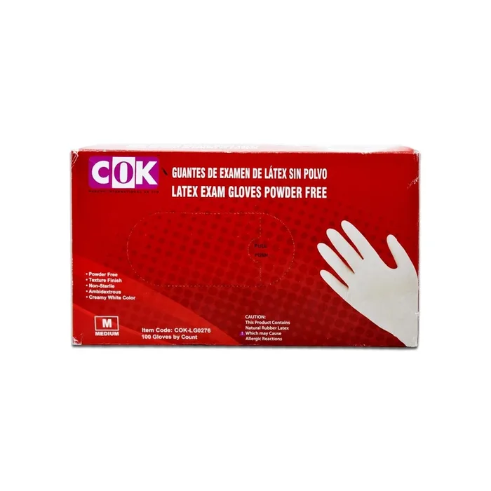 Cok Latex Gloves Pf (Medium) 100 Pieces
