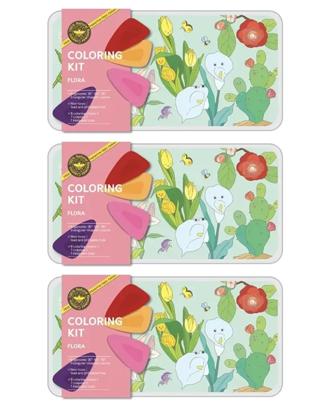 Coloring Kit – 3 Units In Set – Flora Large