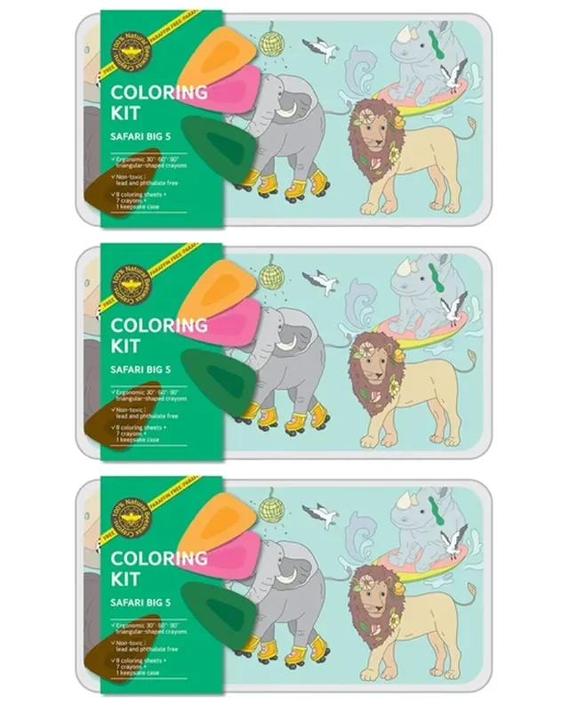 Coloring Kit – 3 Units In Set – Safari Big Five Large