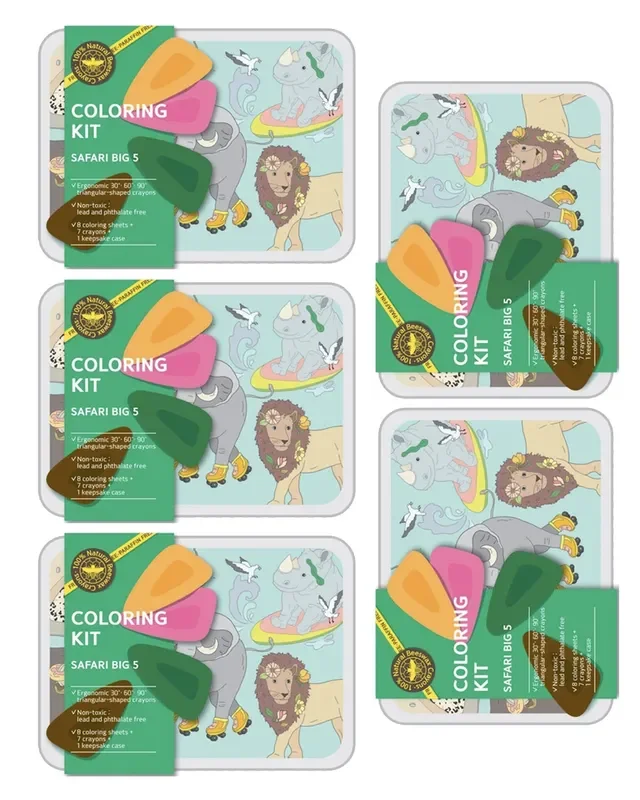 Coloring Kit – 5 Units In Set – Safari Big Five Small