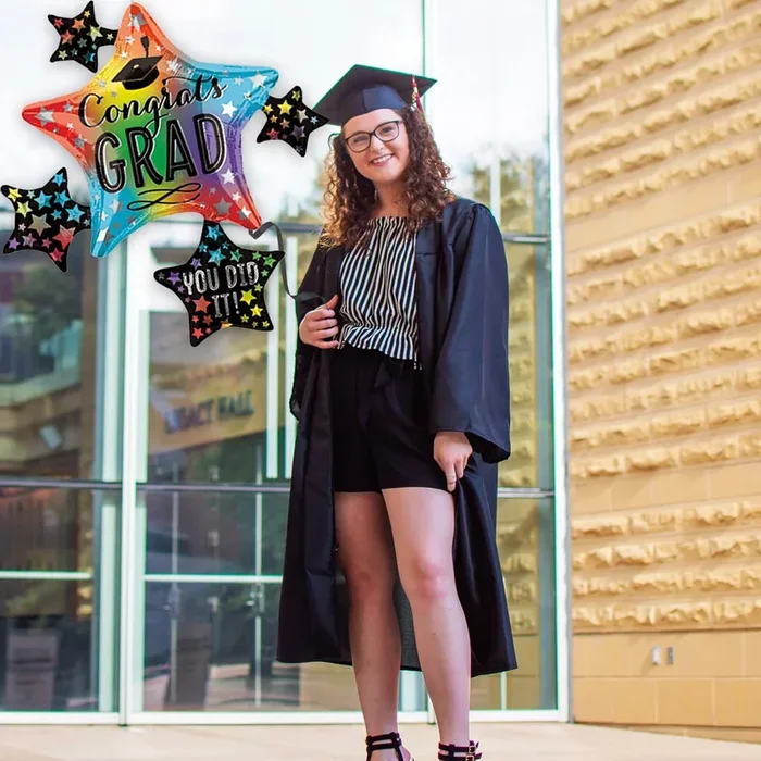 Congrats Grad Rainbow Star Balloon – 35 ” Mylar | Ellie’s Party Supply