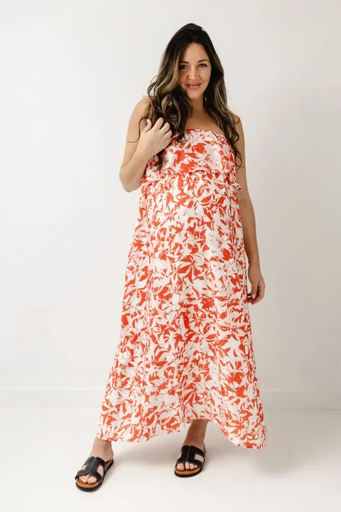 Coral Print Maxi Dress