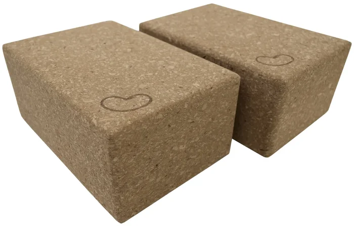 Cork Yoga Block or set – Earth Friendly sturdy cork wood, beveled edges easy grip