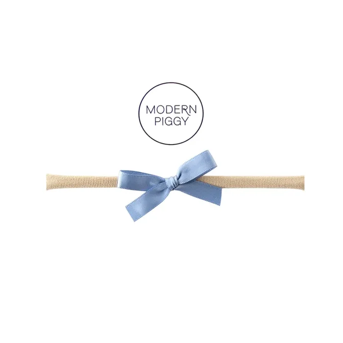 Cornflower | Mini Ribbon Bow – Nylon Headband