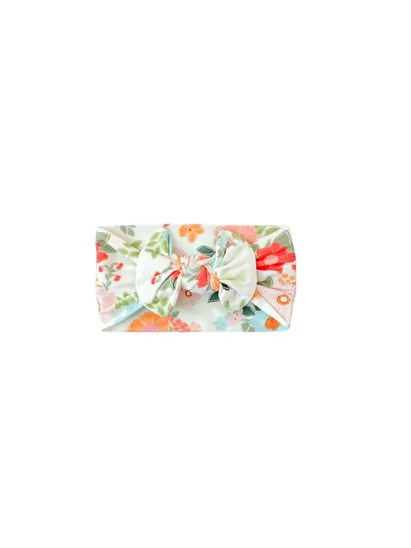 Cottage Blooms Knotted Bow Headband