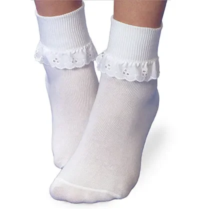 Cotton Eyelet Ruffle Sock Pair