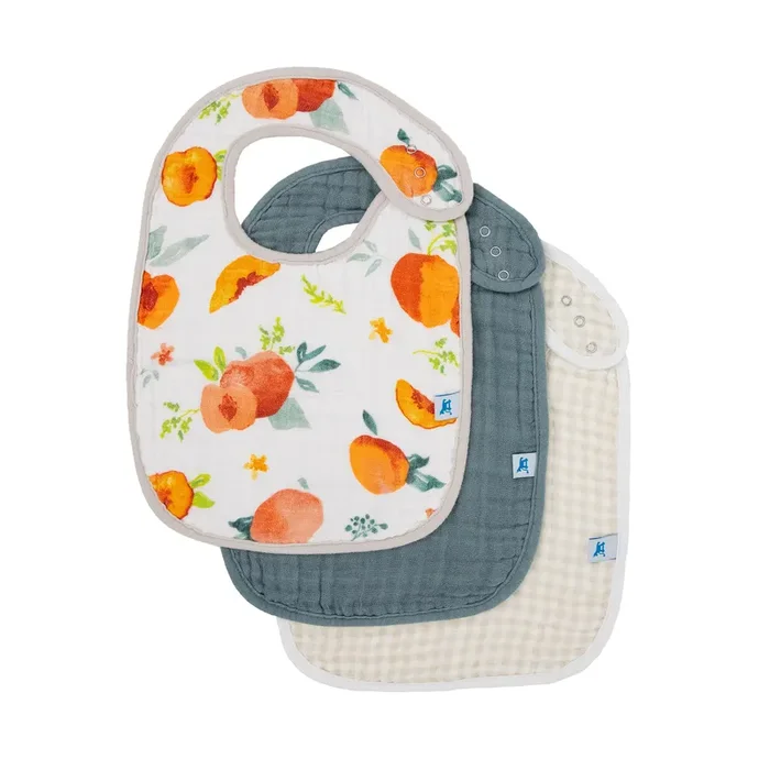 Cotton Muslin Classic Bib 3 Pack – Georgia Peach