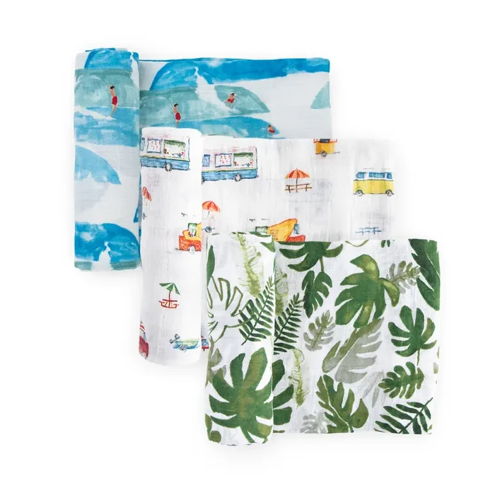 Cotton Muslin Swaddle Blanket 3 Pack – Summer Vibe
