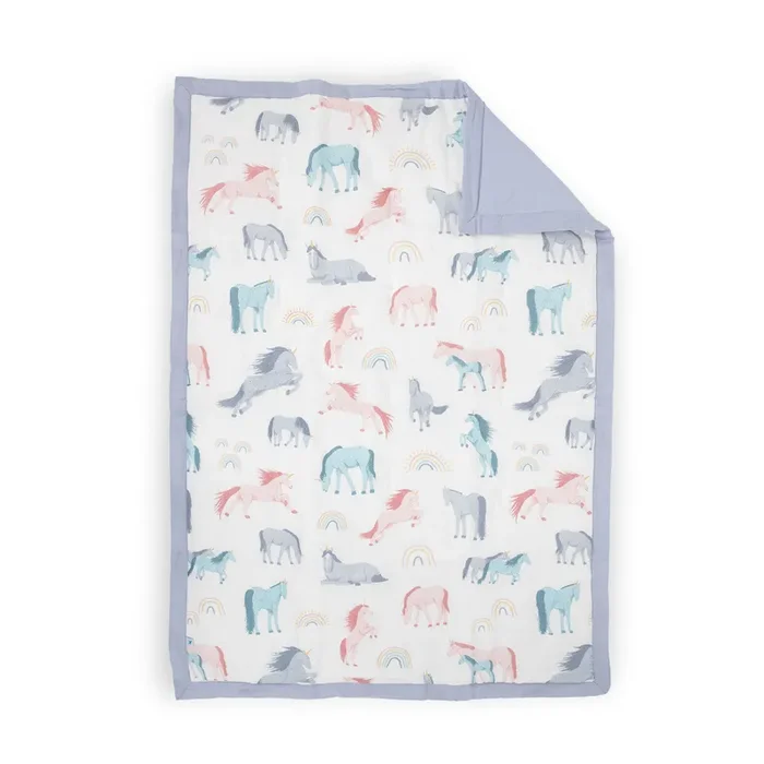 Cotton Muslin Toddler Comforter – Unicorns