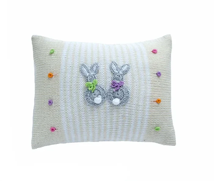 Cottontail Bunny Mini Pillow, Ecru