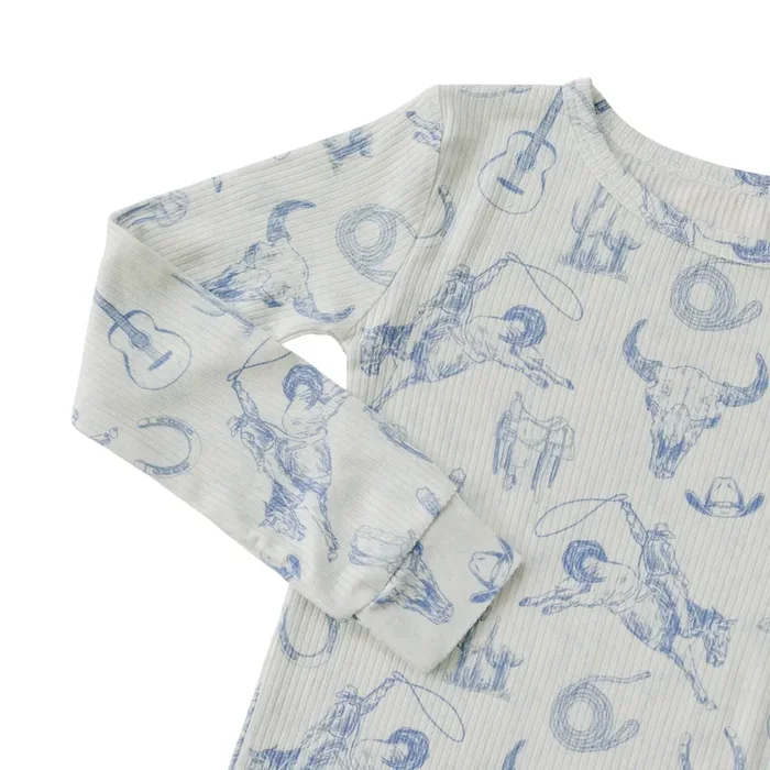 Cowboy Blues 2pc Ribbed Bamboo Pajamas