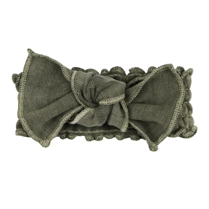 Cozy Smocked Tie Headband – Hunter