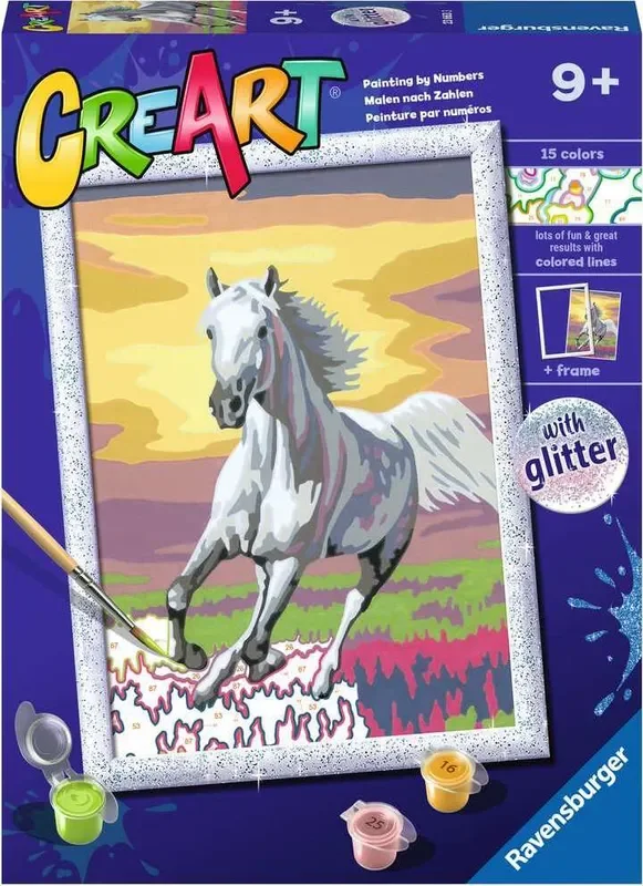 CreArt Horse at Sunset D/F/I/EN/E/PT – Paint by numbers for kids 9 years up