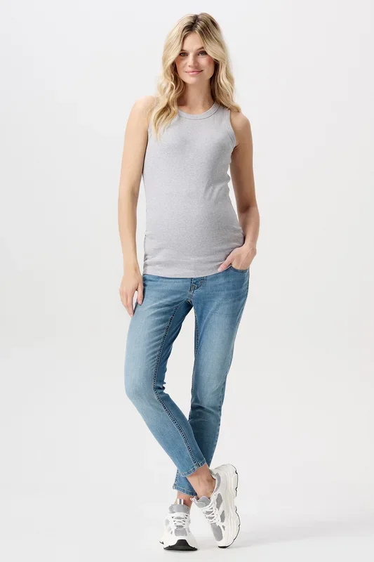 Cropped Slim Fit Umstandsjeans vintage wash